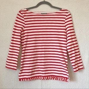 J crew red & white striped top